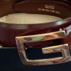 Gucci Tom Ford Era Gorgeous Leather Belt G Logo Buckle - L